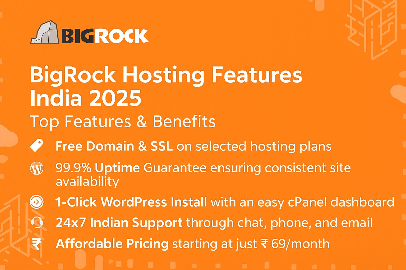 BigRock Hosting Features India 2025