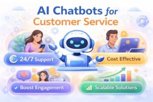 AI chatbots for customer service helping small businesses with 24/7 support, cost efficiency, and scalable automation