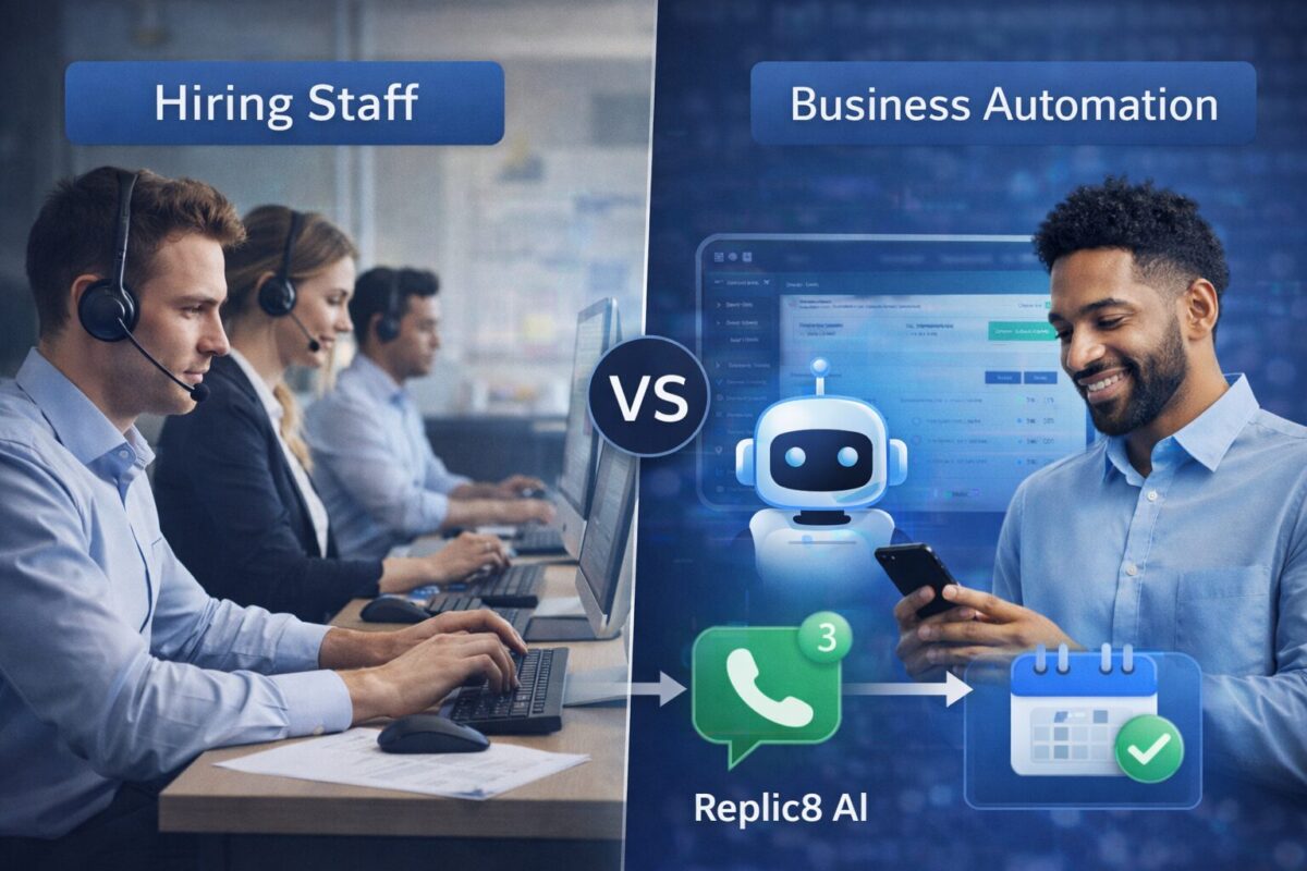 comparison of business automation versus hiring staff for handling customer calls and appointments