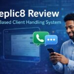 Replic8 review featured image showing AI system for handling business calls and follow-ups