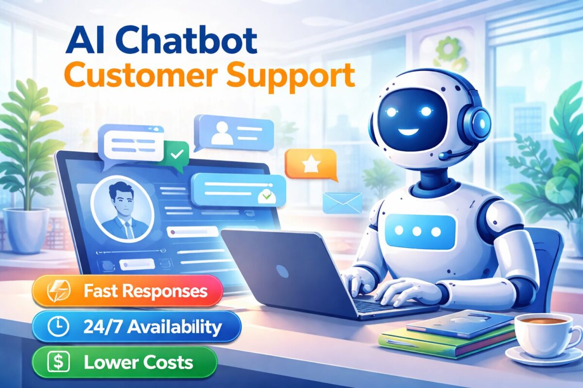 AI chatbot helping automate customer support conversations for businesses