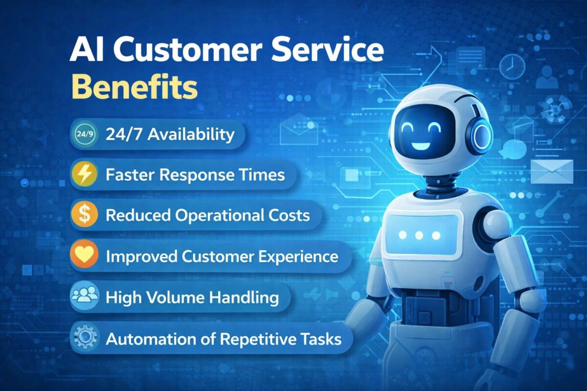 AI customer service benefits for small businesses including automation faster responses and 24 7 support