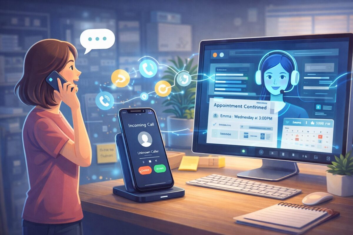 AI receptionist for small business handling incoming customer phone calls automatically