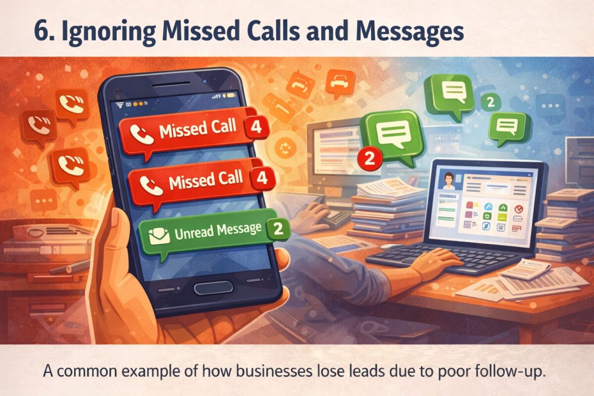 ignoring missed calls and messages lead follow up mistakes example for small businesses
