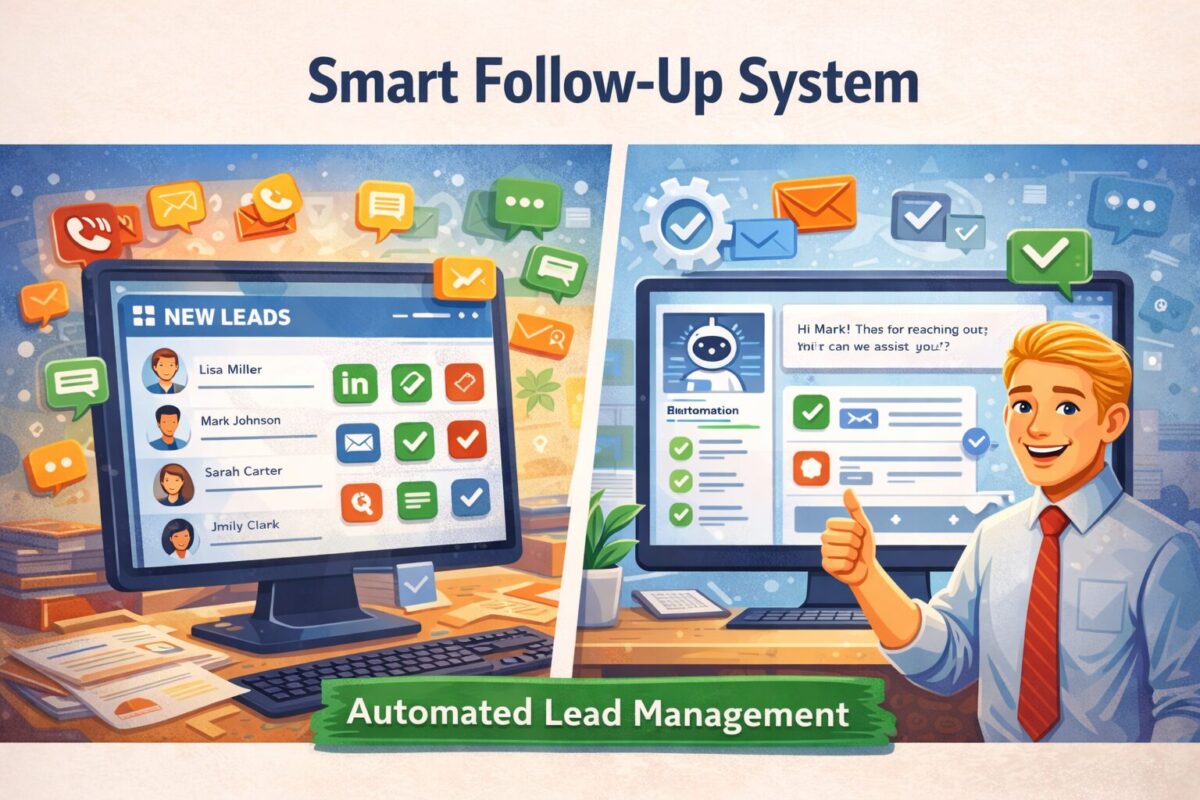 automated lead follow up system example for small business using crm and chatbot
