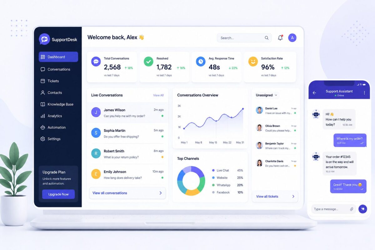 AI customer support dashboard for small businesses